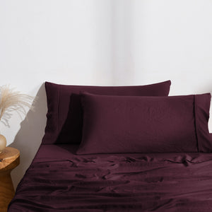 Superfine Washed Microfibre King Pillowcase Twin Pack - Cherry