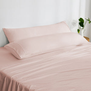 Superfine Washed Microfibre Body Pillowcase Twin Pack - Blush Pink