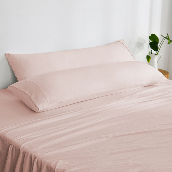 Superfine Washed Microfibre Body Pillowcase Twin Pack - Blush Pink