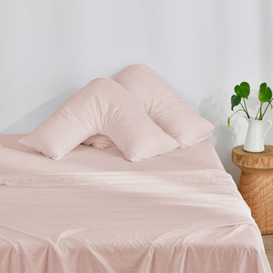 Superfine Washed Microfibre V-Shape Pillowcase Twin Pack - Blush Pink