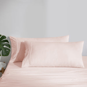 Superfine Washed Microfibre King Pillowcase Twin Pack - Blush Pink