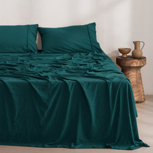 Superfine Washed Microfibre Sheet Set Teal