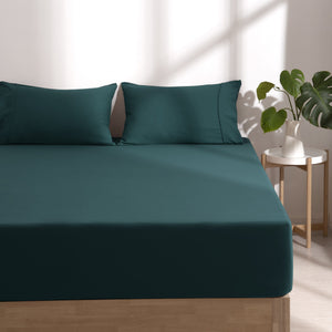 Superfine Washed Microfibre Combo Fitted Sheet Set Teal
