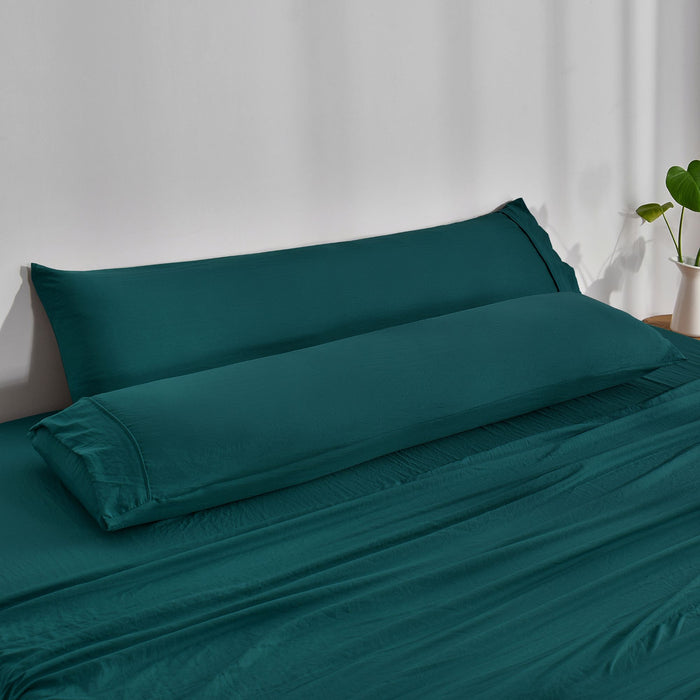 Superfine Washed Microfibre Body Pillowcase Twin Pack - Teal