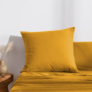 Superfine Washed Microfibre European Pillowcase Mustard