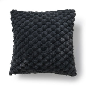 Emmett Textured Faux Fur Cushion Charcoal