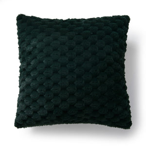 Emmett Textured Faux Fur Cushion Deep Teal