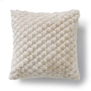 Emmett Textured Faux Fur Cushion Cream