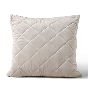 Haven Velvet Quilted European Pillowcase Stone