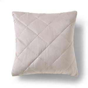 Haven Velvet Quilted Cushion Stone