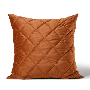 Haven Velvet Quilted European Pillowcase Rust