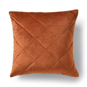 Haven Velvet Quilted Cushion Rust