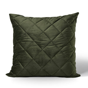 Haven Velvet Quilted European Pillowcase Olive