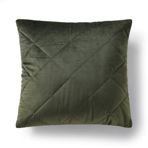 Haven Velvet Quilted Cushion Olive