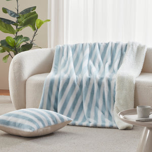 Linea Faux Fur Throw Blue