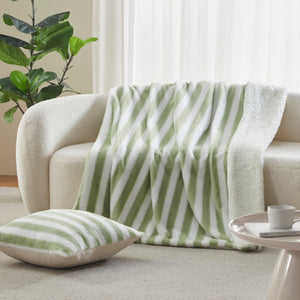 Linea Faux Fur Throw Olive