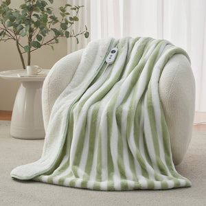 Linea Faux Fur Heated Throw Olive