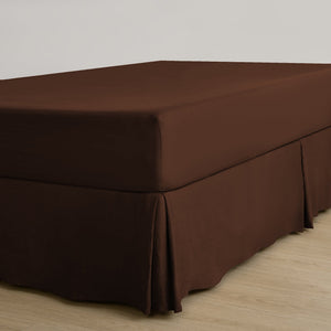 Superfine Washed Microfibre Pleated Valance Chocolate