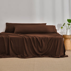 Superfine Washed Microfibre Body Pillowcase Twin Pack - Chocolate