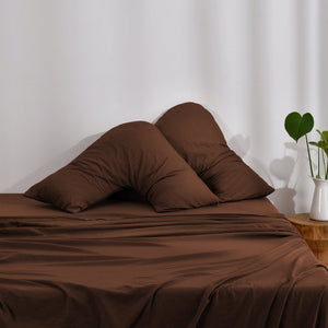 Superfine Washed Microfibre V-Shape Pillowcase Twin Pack - Chocolate