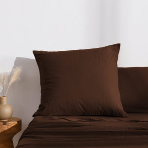 Superfine Washed Microfibre European Pillowcase Chocolate