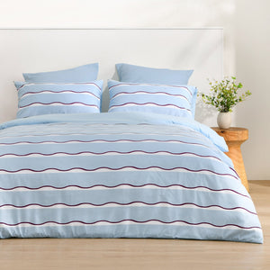 Noa Quilt Cover Set Sky/Cherry