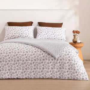 Breakfast in Bed Reversible Quilt Cover Set Chocolate