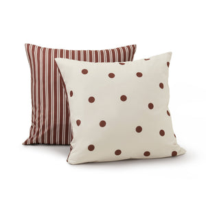 Pippa Reversible European Pillowcase Twin Pack Natural/Chocolate