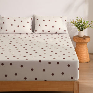Pippa Spot Fitted Sheet Set Natural