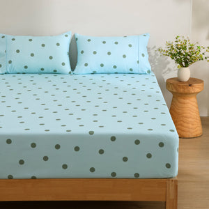 Pippa Spot Fitted Sheet Set Sky
