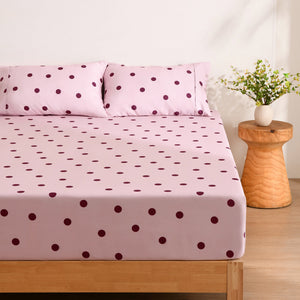 Pippa Spot Fitted Sheet Set Pink