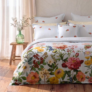 Lolita 300TC Cotton Sateen Quilt Cover Set Blue