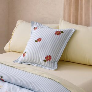 Lolita Embroidered Cushion Blue 45x45cm