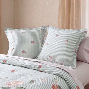 Lolita 300TC Cotton Sateen European Pillowcase Twin Pack Green