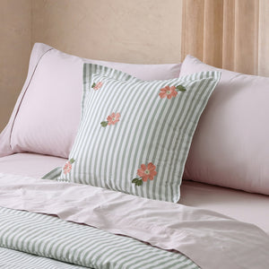 Lolita Embroidered Cushion Green 45x45cm
