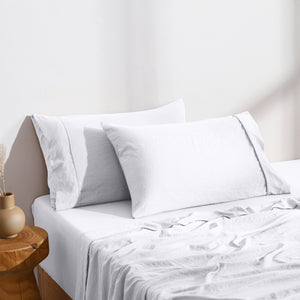 Superfine Washed Microfibre Standard Pillowcase Twin Pack - White