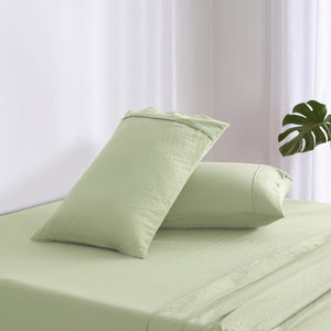 Superfine Washed Microfibre Standard Pillowcase Twin Pack - Sage Green