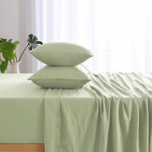 Superfine Washed Microfibre Standard Pillowcase Twin Pack - Sage Green