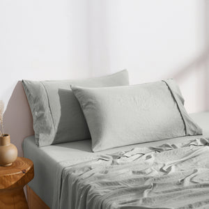 Superfine Washed Microfibre Standard Pillowcase Twin Pack - Dove Grey