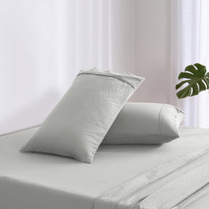 Superfine Washed Microfibre Standard Pillowcase Twin Pack - Dove Grey