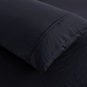 Superfine Washed Microfibre Standard Pillowcase Twin Pack - Navy