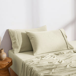 Superfine Washed Microfibre Standard Pillowcase Twin Pack - Natural