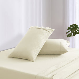 Superfine Washed Microfibre Standard Pillowcase Twin Pack - Natural