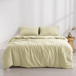 Superfine Washed Microfibre  Quilt Cover Set Natural