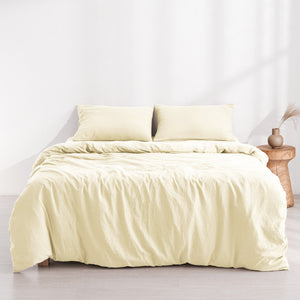 Superfine Washed Microfibre  Quilt Cover Set Natural