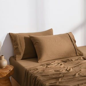 Superfine Washed Microfibre Standard Pillowcase Twin Pack - Rust