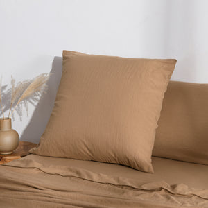 Superfine Washed Microfibre European Pillowcase - Rust