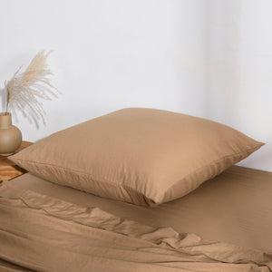 Superfine Washed Microfibre European Pillowcase - Rust