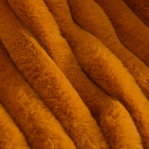Chunky Embossed Fleece Heated Throw Mustard Gold