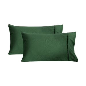 Superfine Washed Microfibre Standard Pillowcase Twin Pack Hunter Green